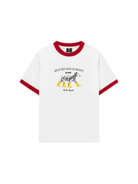 Áo Thun Ringer Relaxed Fit Animal Cute Puppy Yellow Boots