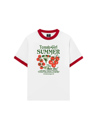 Áo Thun Ringer Relaxed Fit Suummer Vibes Tomato Girl