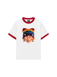 Áo Thun Ringer Relaxed Fit Bad Boy & Rainbow Crochet Hat