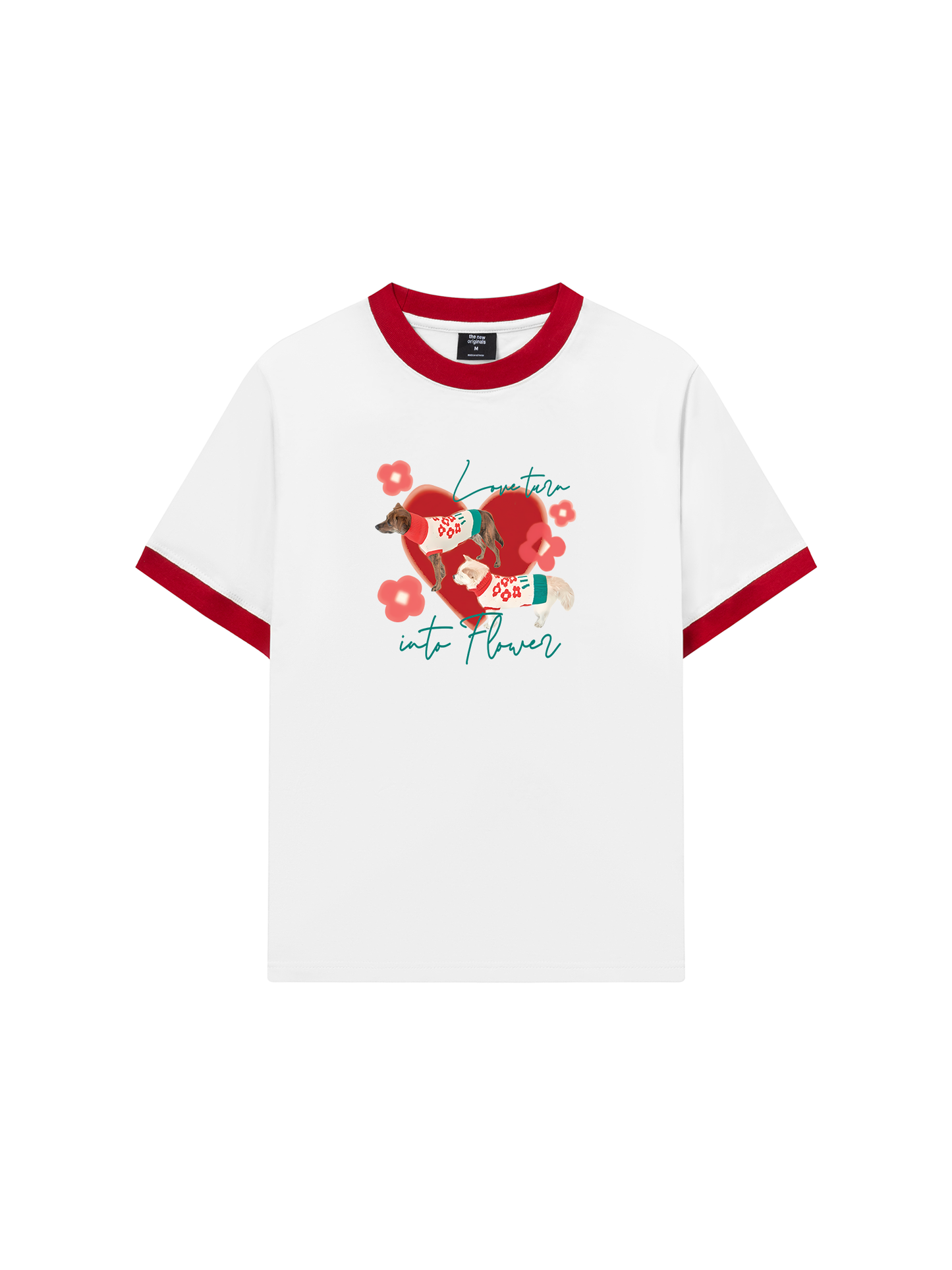 Áo Thun Ringer Relaxed Fit Animal Mood Love Turr Into Flower