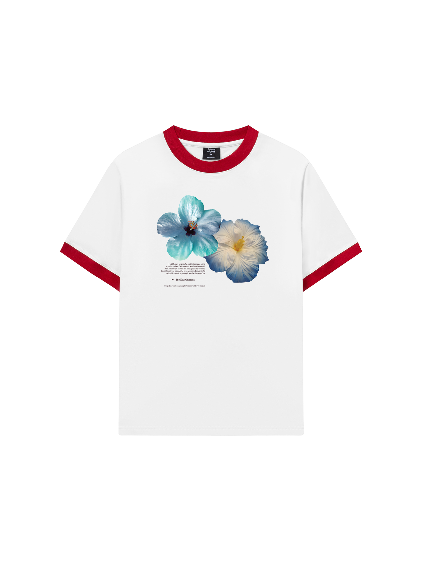 Áo Thun Ringer Relaxed Fit Summer Vibes Souble Blue Flower