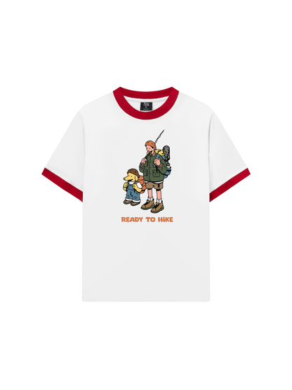 Áo Thun Ringer Relaxed Fit Go Outside Ready to Hike