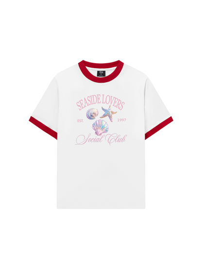 Áo Thun Ringer Relaxed Fit Ocean Hologram Seaside Lover