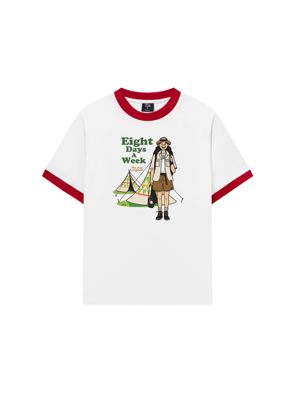 Áo Thun Ringer Relaxed Fit Eight Days A Week Girl