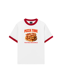 Áo Thun Ringer Relaxed Fit Foody Pizza Time