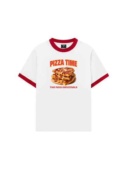 Áo Thun Ringer Relaxed Fit Foody Pizza Time