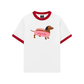 Áo Thun Ringer Relaxed Fit Pink Dachshund