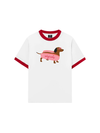 Áo Thun Ringer Relaxed Fit Pink Dachshund