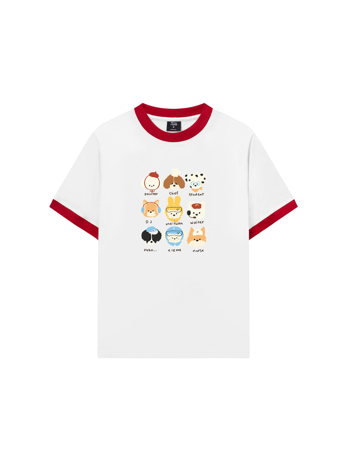 Áo Thun Ringer Relaxed Fit Animal Cute Puppy Things