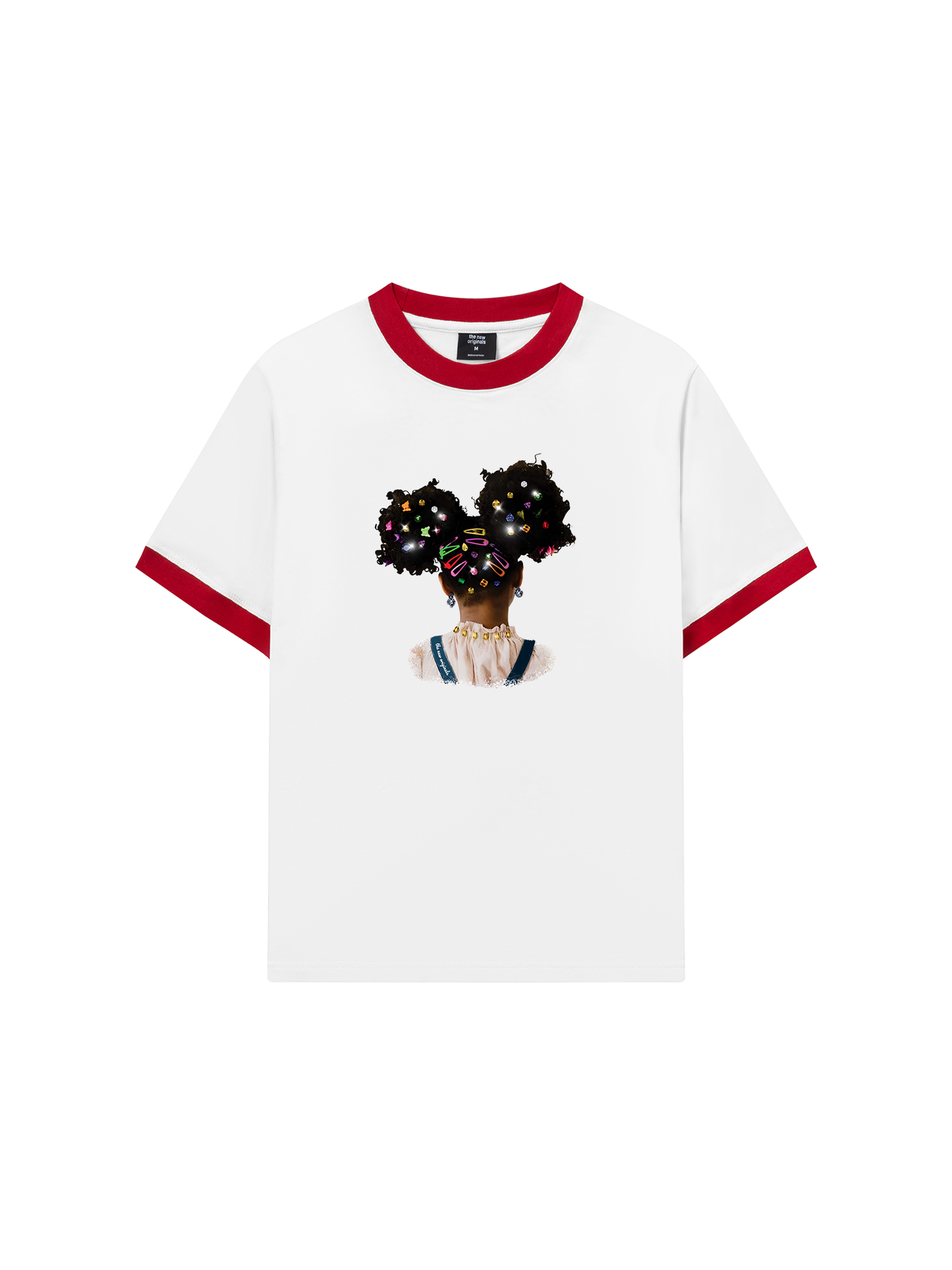 Áo Thun Ringer Relaxed Fit Colorful Diamond Hairpin Afro Girl