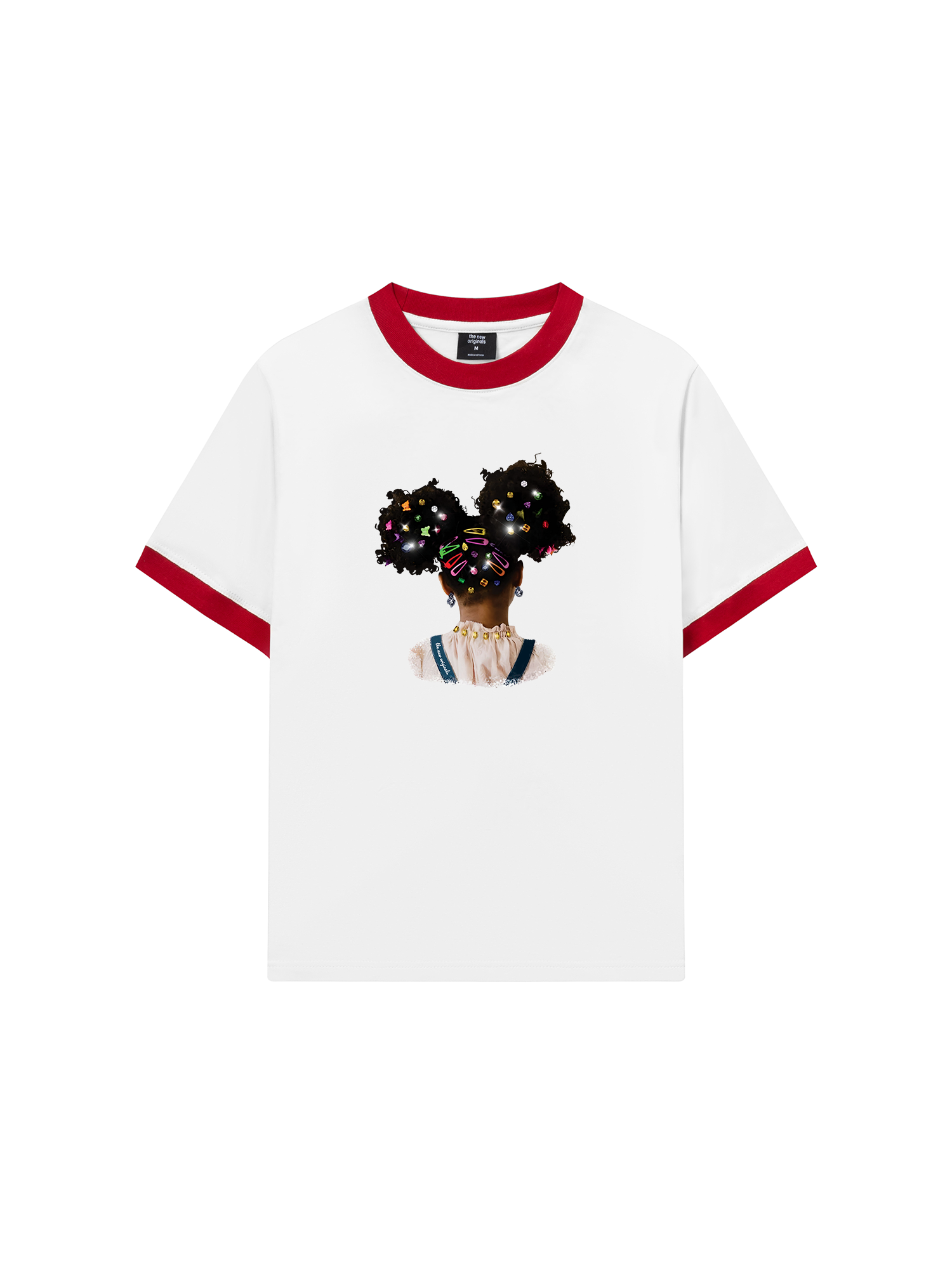 Áo Thun Ringer Relaxed Fit Colorful Diamond Hairpin Afro Girl