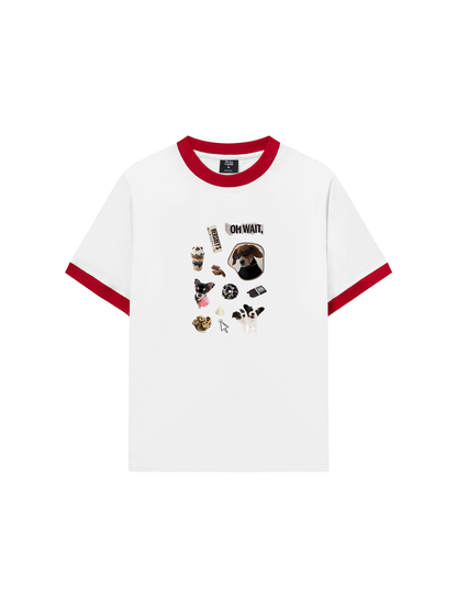 Áo Thun Ringer Relaxed Fit Sweet Pastry Cute Puppy Chocolate