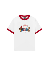 Áo Thun Ringer Relaxed Fit Animal Hello Cute Puppy