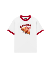 Áo Thun Ringer Relaxed Fit Sweet Pastry Red Bơ Croissant