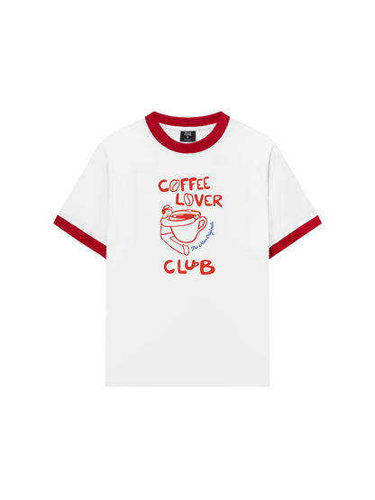 Áo Thun Ringer Relaxed Fit coffee lover club-01