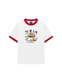 Áo Thun Ringer Relaxed Fit Sweet Pastry Cute Meow With Burger