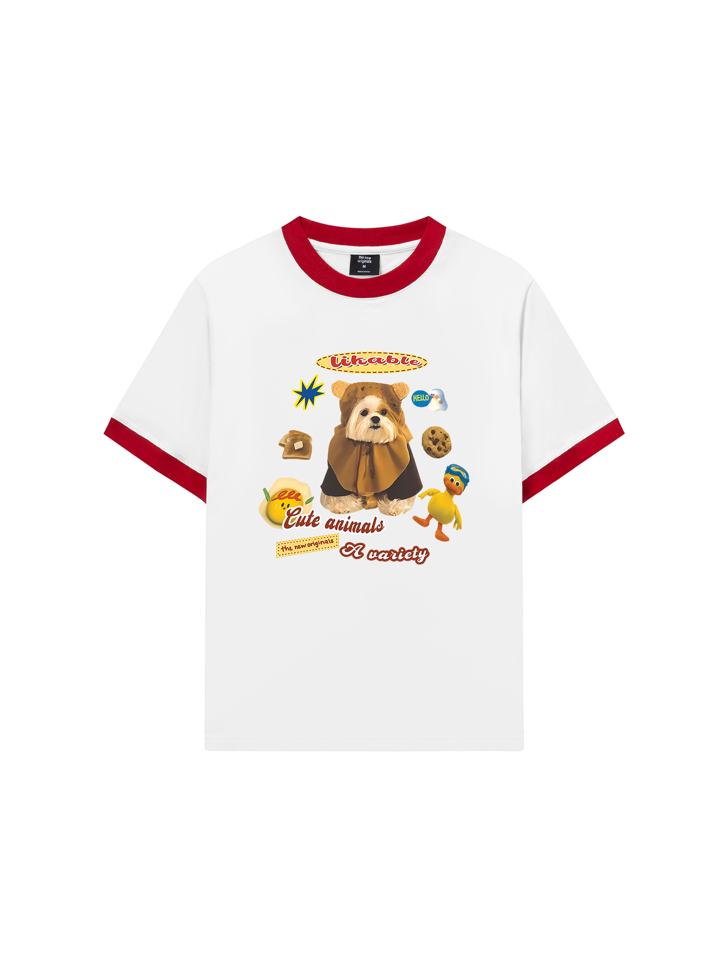 Áo Thun Ringer Relaxed Fit Sweet Pastry And Puppy Duck