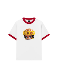 Áo Thun Ringer Relaxed Fit Flower Sun Knit Hat Cartoon Head