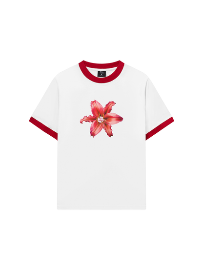 Áo Thun Ringer Relaxed Fit Pearl Lily Flower