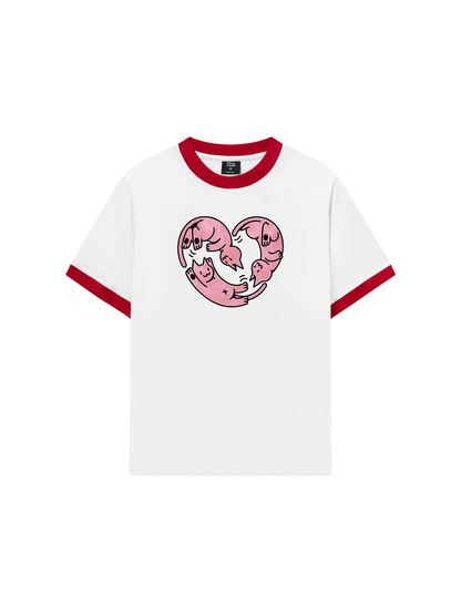 Áo Thun Ringer Relaxed Fit Meow Meow Heart