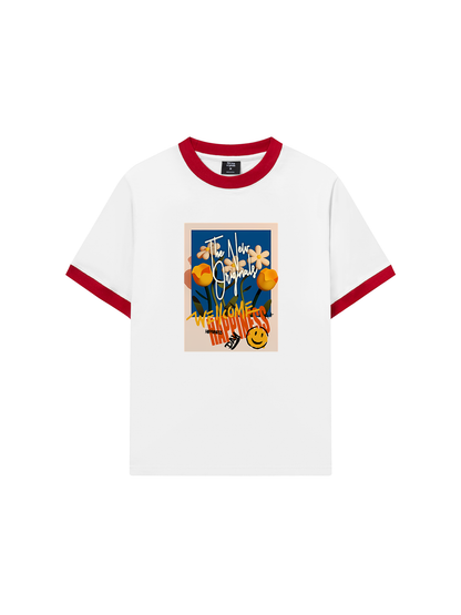 Áo Thun Ringer Relaxed Fit Be Bold Wellcome Happiness