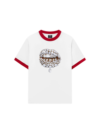 Áo Thun Ringer Relaxed Fit Art Pearl Lip Black