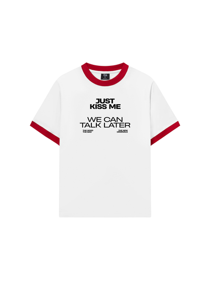 Áo Thun Ringer Relaxed Fit Life Vibe Just Kiss Me