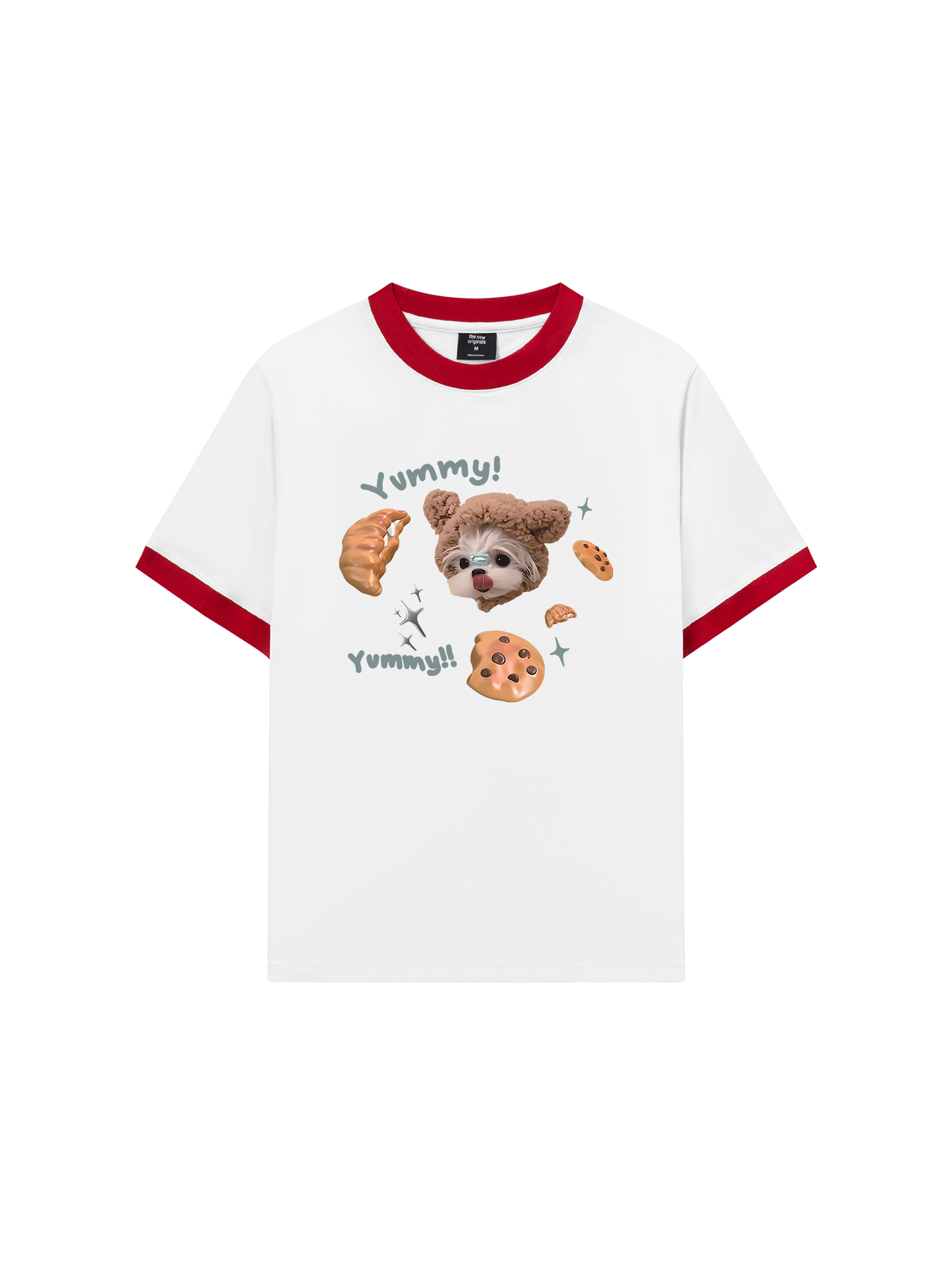 Áo Thun Ringer Relaxed Fit Cute Dog Yummy Cookie