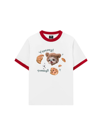 Áo Thun Ringer Relaxed Fit Cute Dog Yummy Cookie