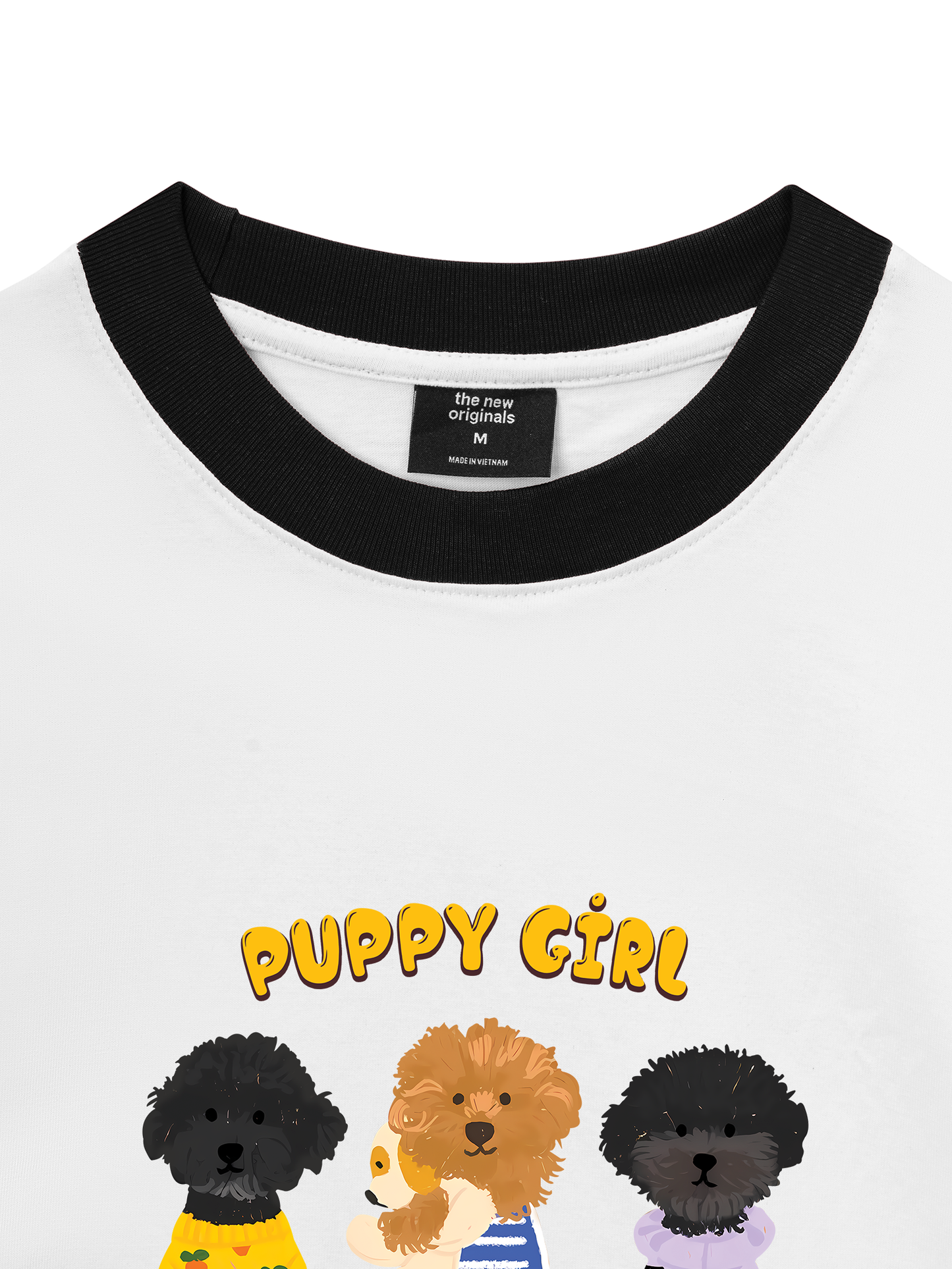 Áo Thun Ringer Relaxed Fit Animal Puppy Girl