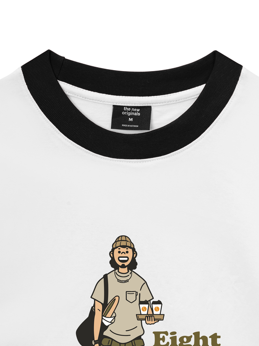 Áo Thun Ringer Relaxed Fit Go Out Coffee & Bread