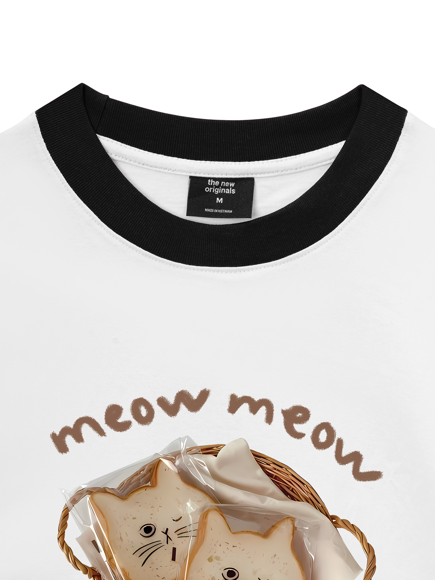 Áo Thun Ringer Relaxed Fit Sweet Pastry Meow Meow Bead