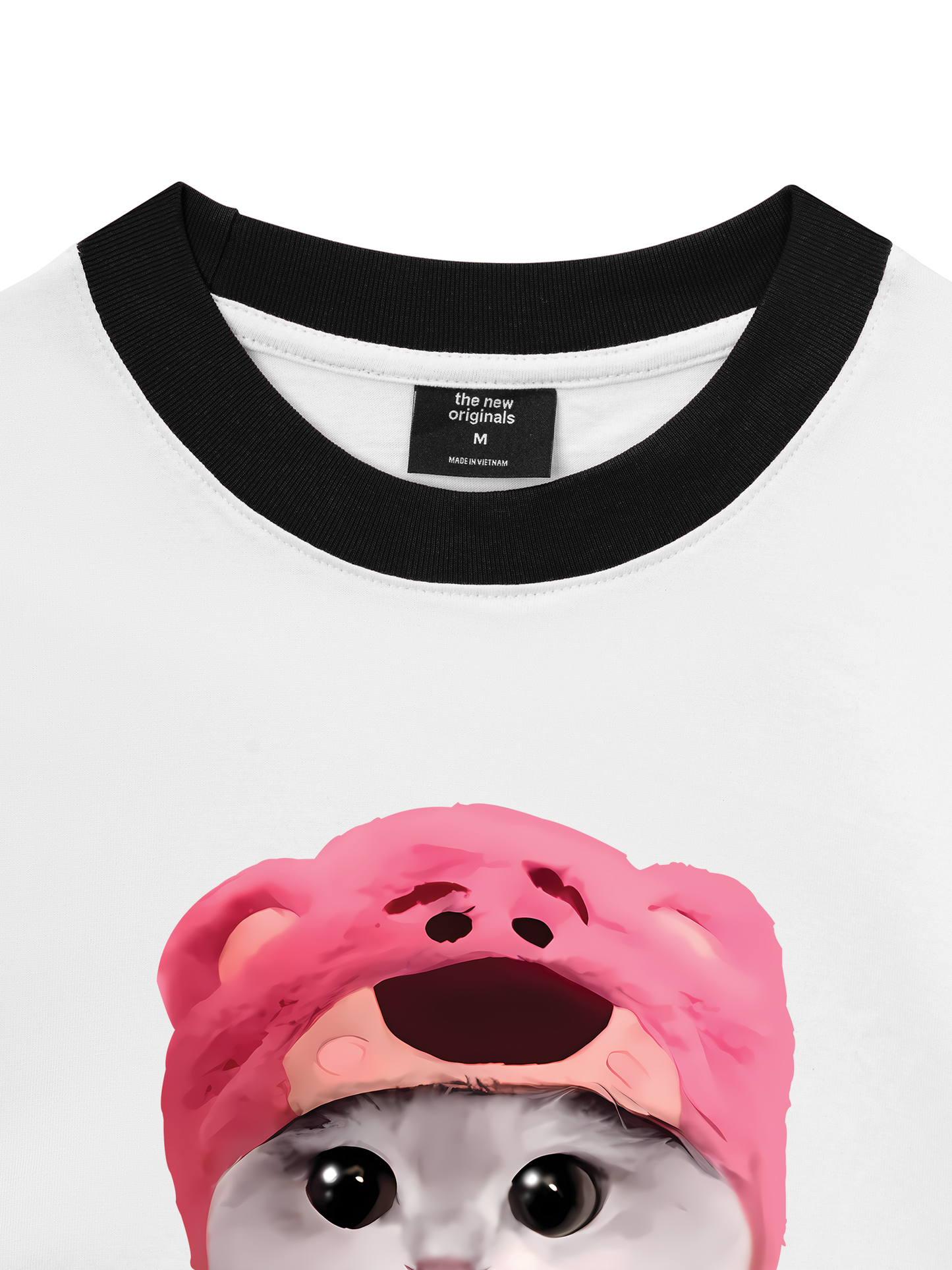 Áo Thun Ringer Relaxed Fit Animal Mood Pink Meow