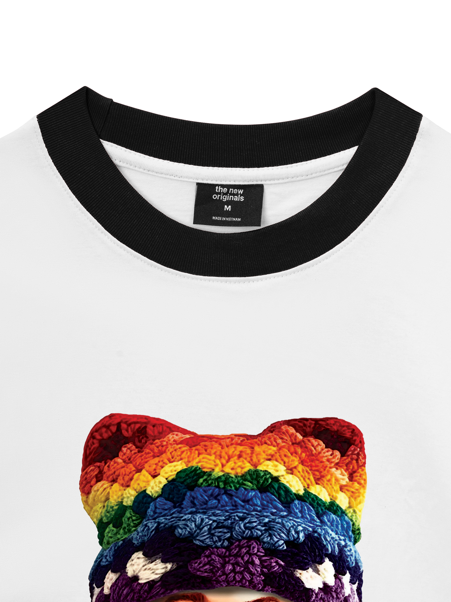 Áo Thun Ringer Relaxed Fit Bad Boy & Rainbow Crochet Hat