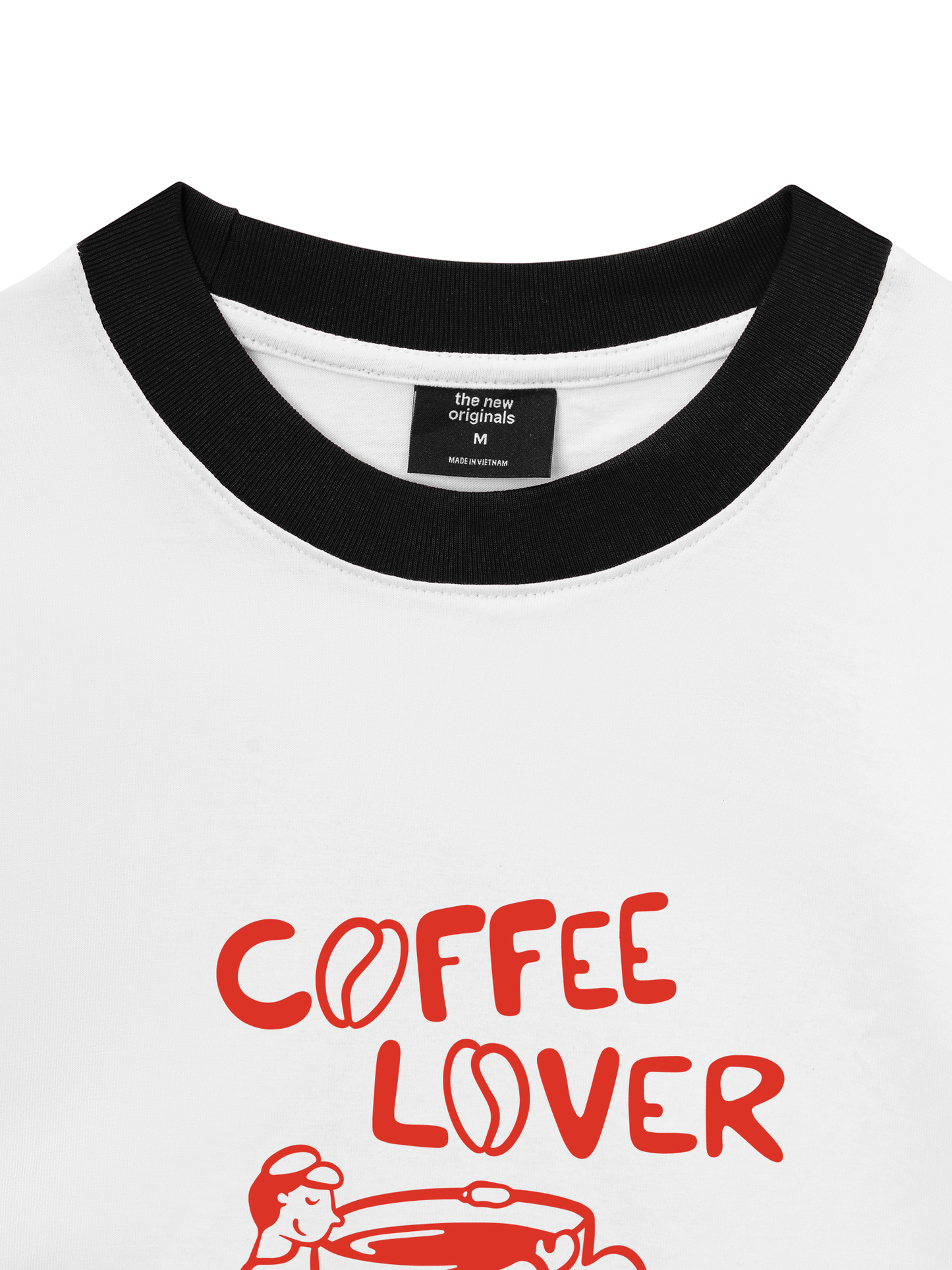 Áo Thun Ringer Relaxed Fit coffee lover club-01