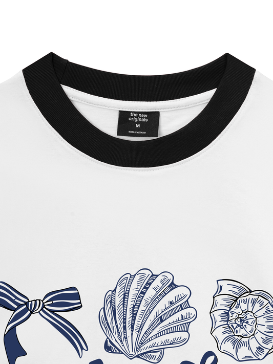 Áo Thun Ringer Relaxed Fit Ocean Blue Vibes