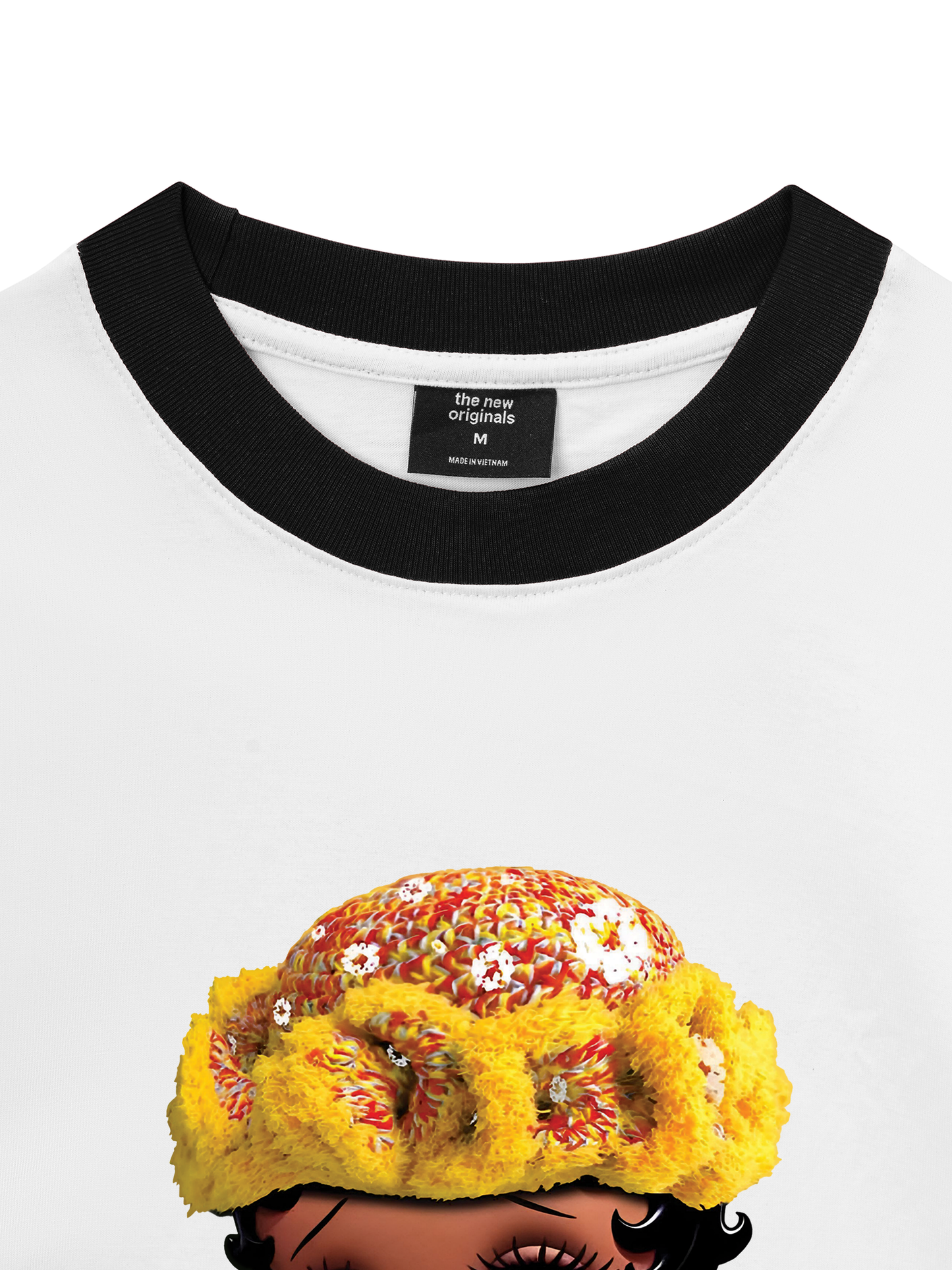 Áo Thun Ringer Relaxed Fit Flower Sun Knit Hat Cartoon Head
