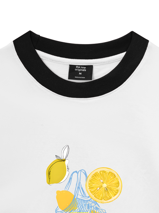 Áo Thun Ringer Relaxed Fit Summer Vibes Lemon Shopping
