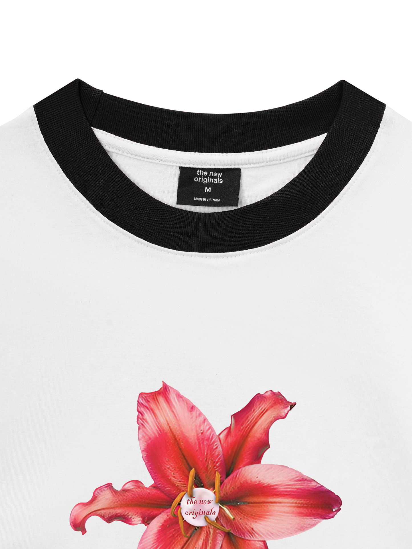 Áo Thun Ringer Relaxed Fit Pearl Lily Flower