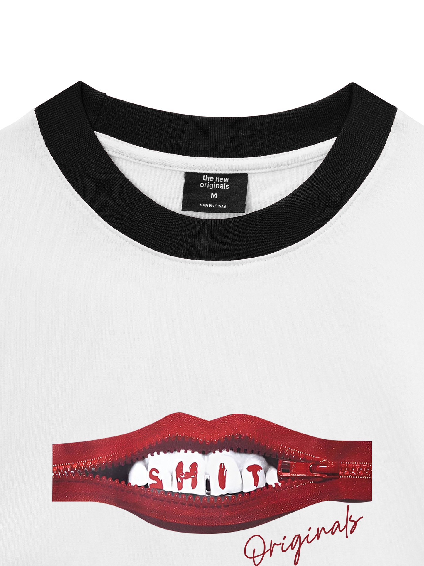 Áo Thun Ringer Relaxed Fit Teeth Zip Classic