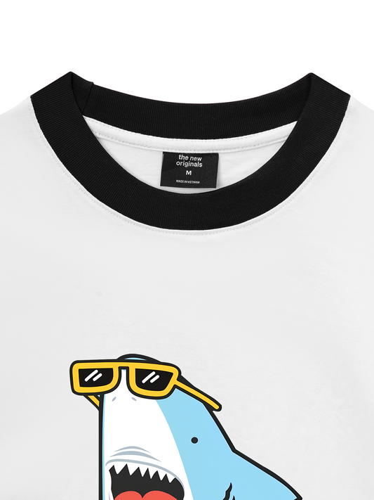 Áo Thun Ringer Relaxed Fit Ocean baby Shark