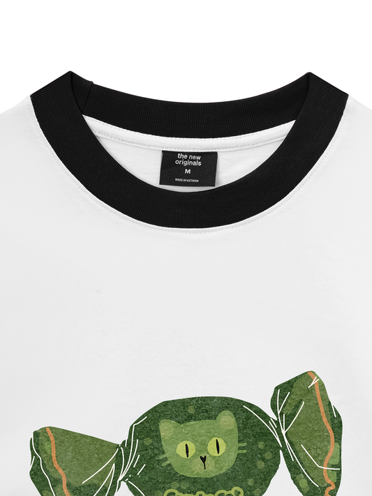 Áo Thun Ringer Relaxed Fit Candy Cat