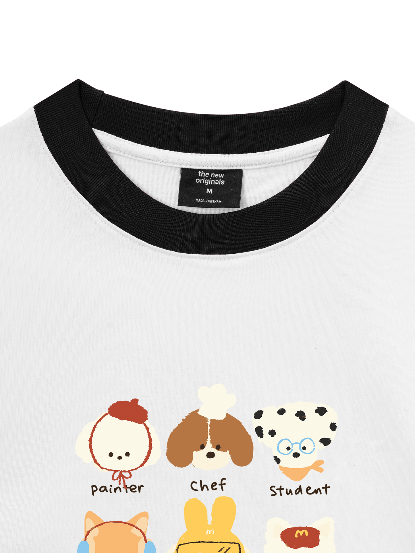 Áo Thun Ringer Relaxed Fit Animal Cute Puppy Things