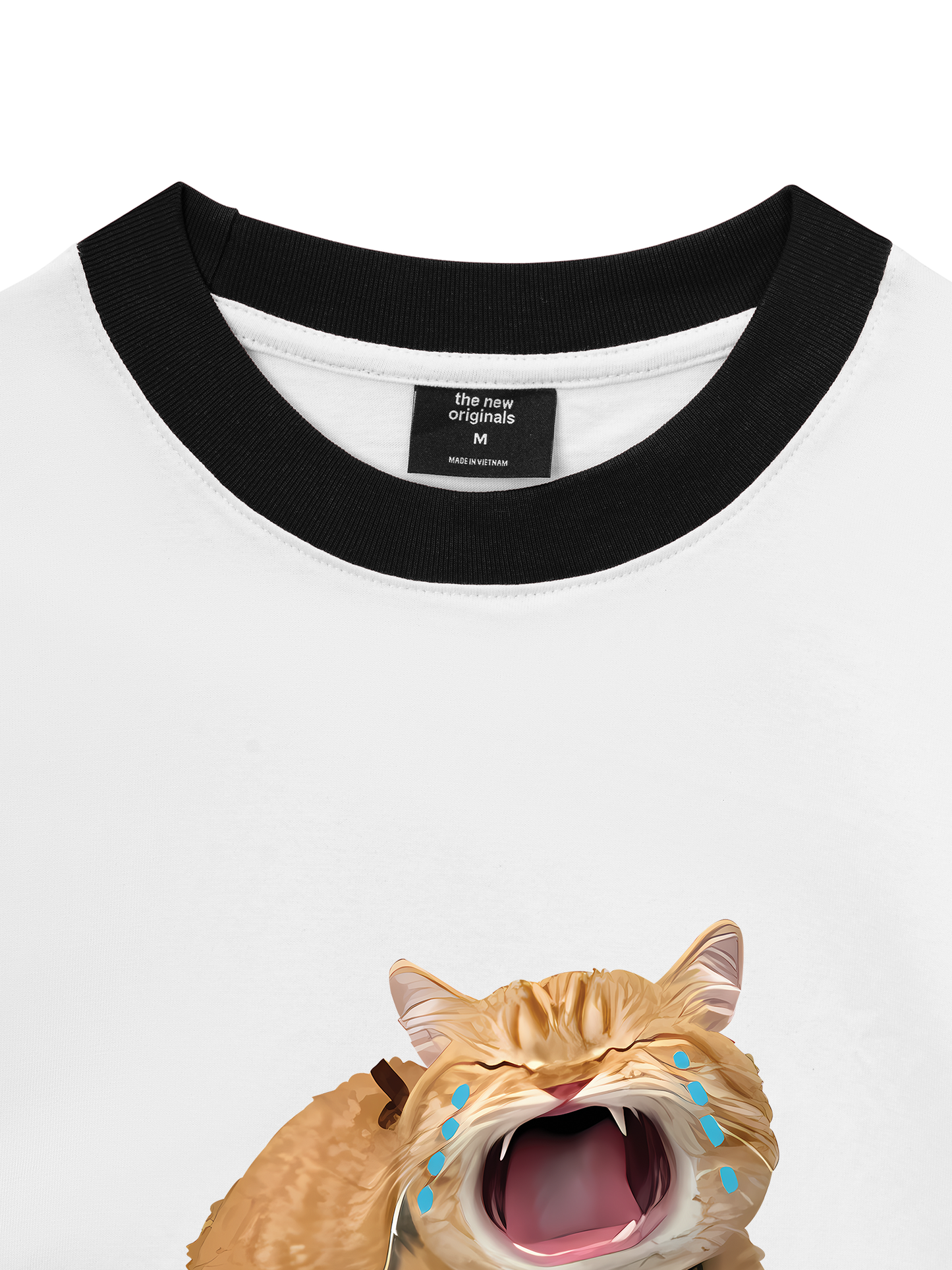 Áo Thun Ringer Relaxed Fit Animal Mood Funny Meow