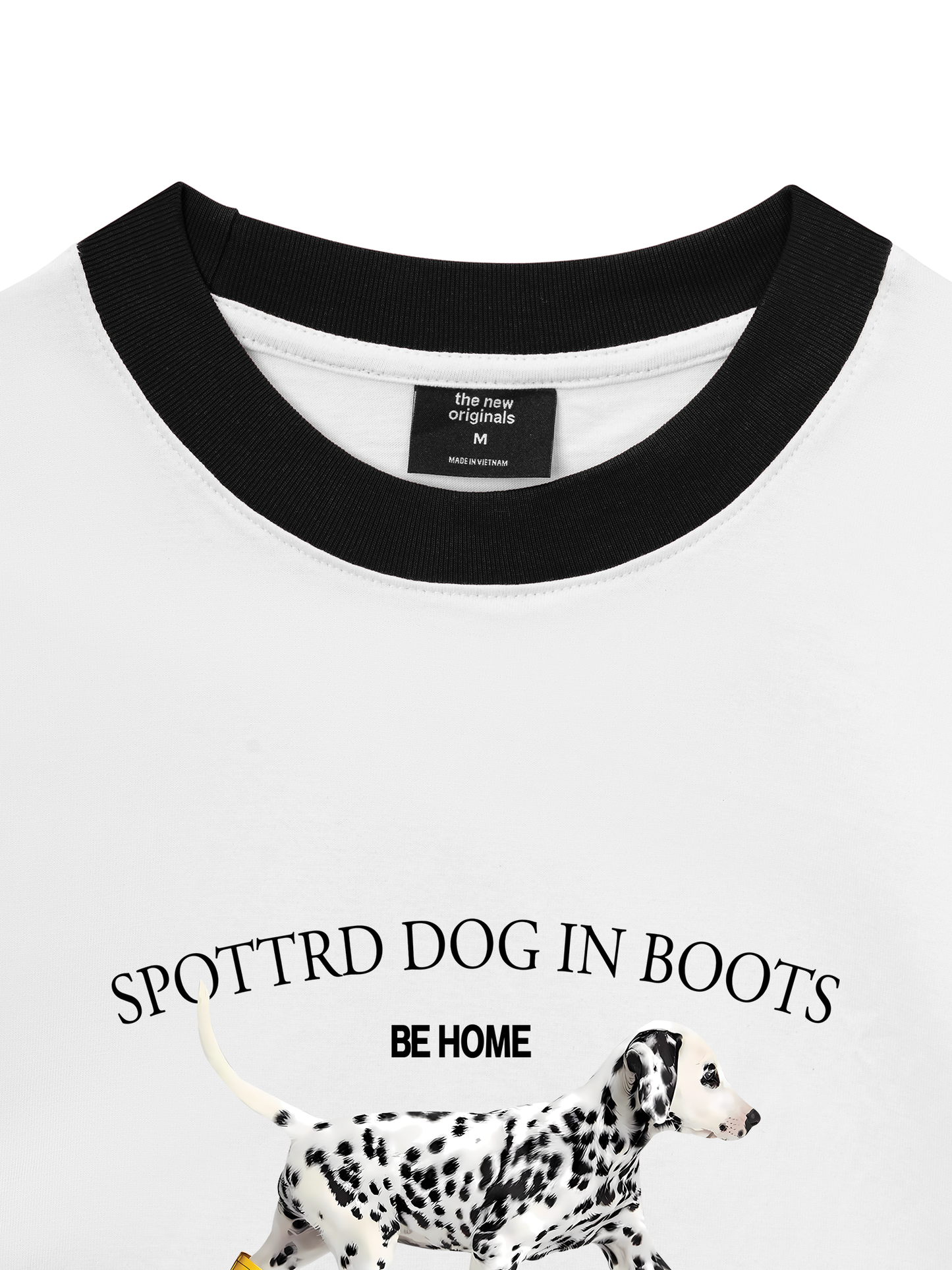 Áo Thun Ringer Relaxed Fit Animal Cute Puppy Yellow Boots