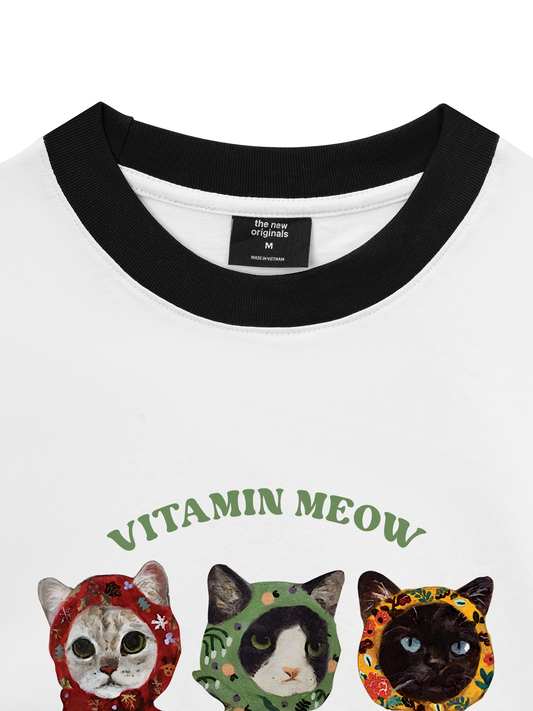 Áo Thun Ringer Relaxed Fit Vitamin Meow