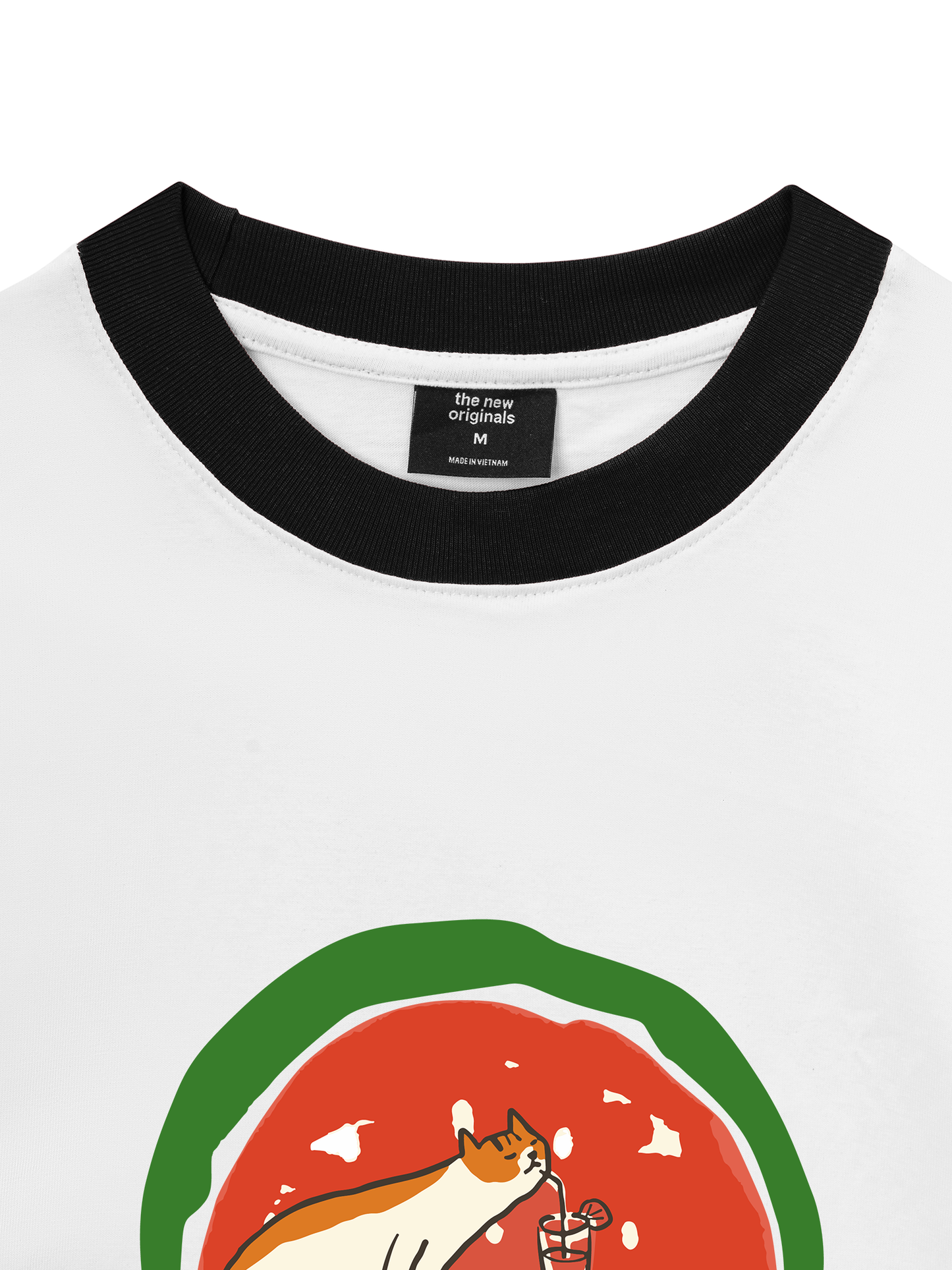 Áo Thun Ringer Relaxed Fit Meow Meow Watermelon