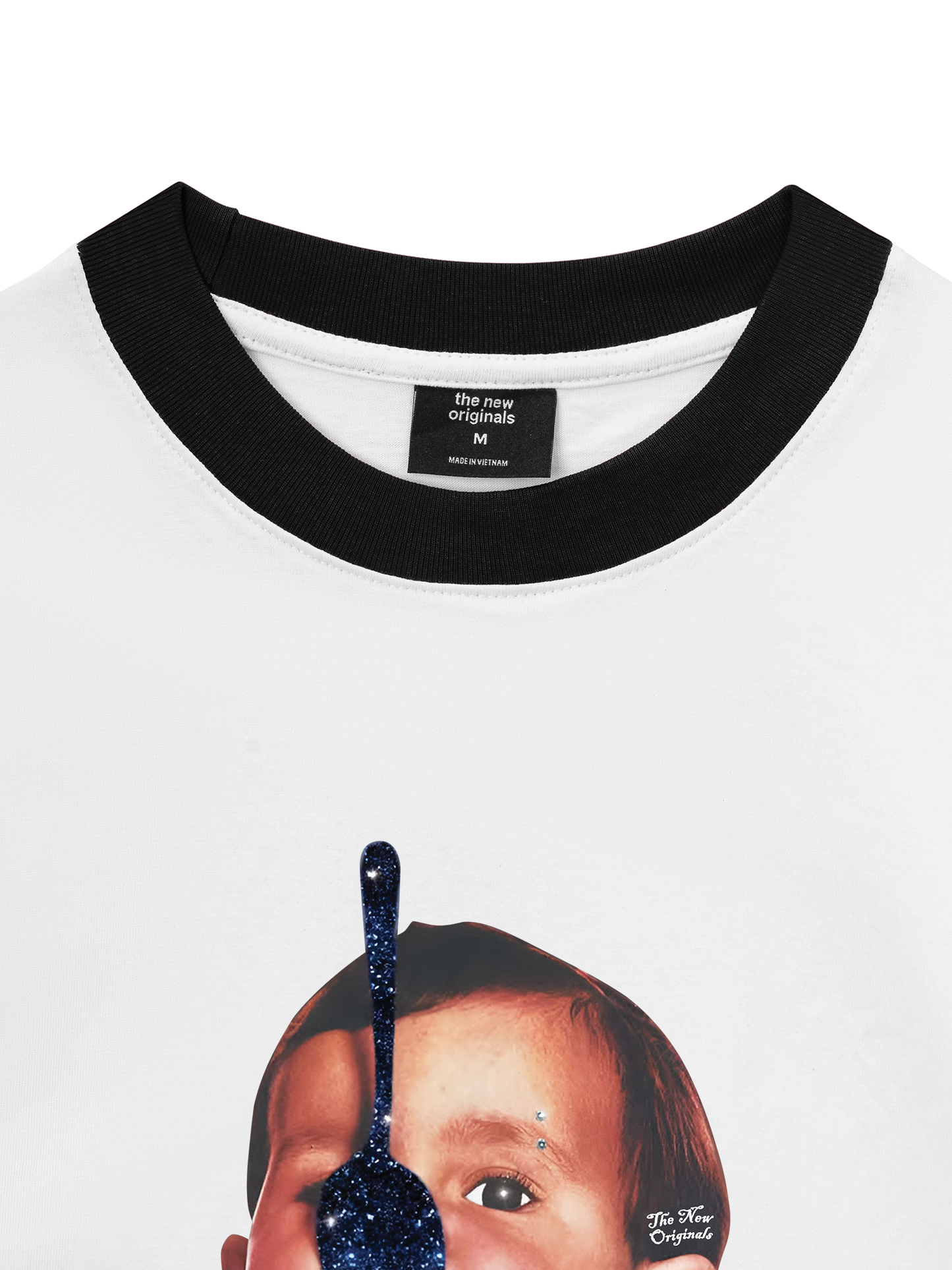 Áo Thun Ringer Relaxed Fit Funny spoon-covered face boy