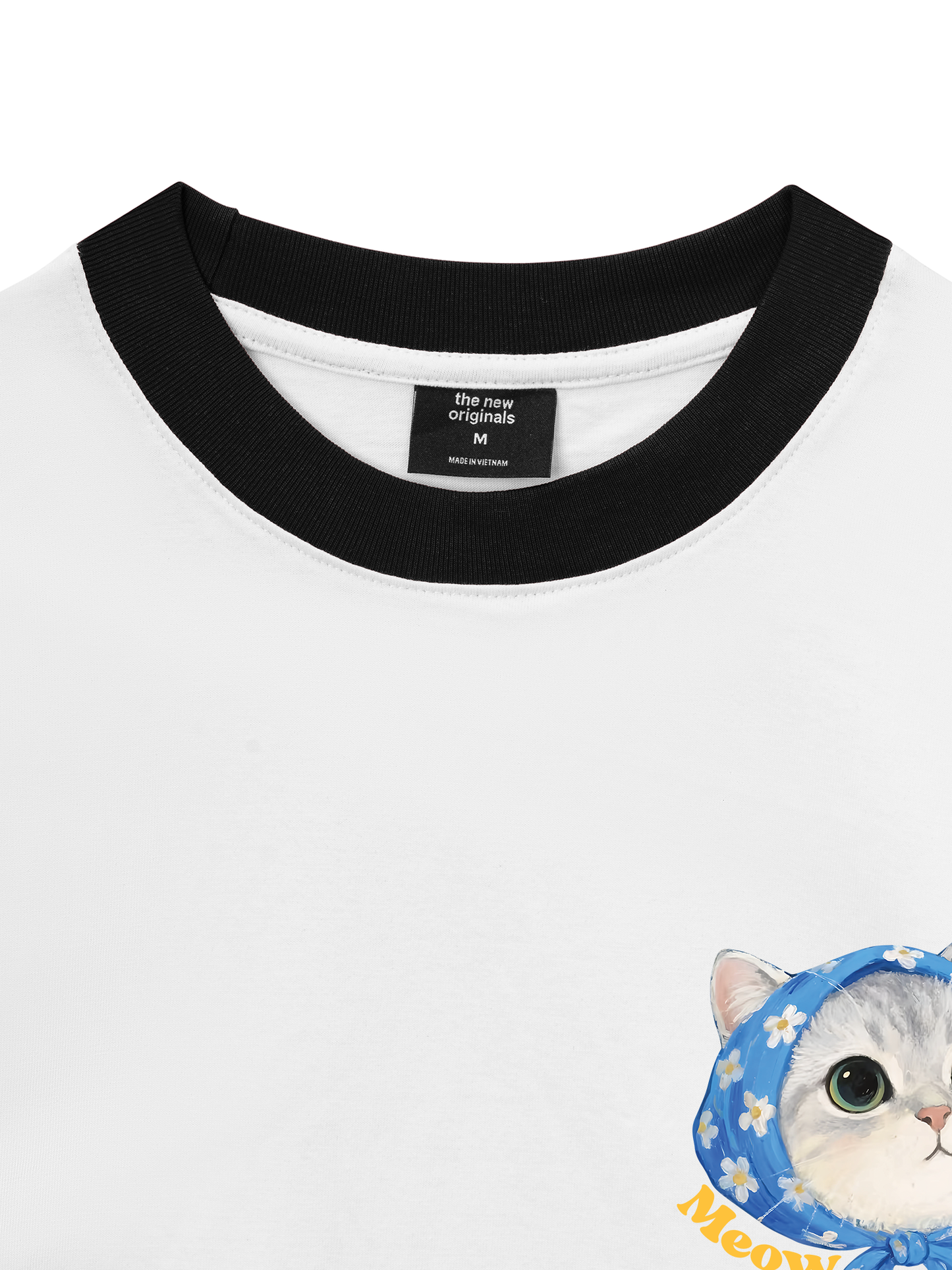 Áo Thun Ringer Relaxed Fit Cute Cat