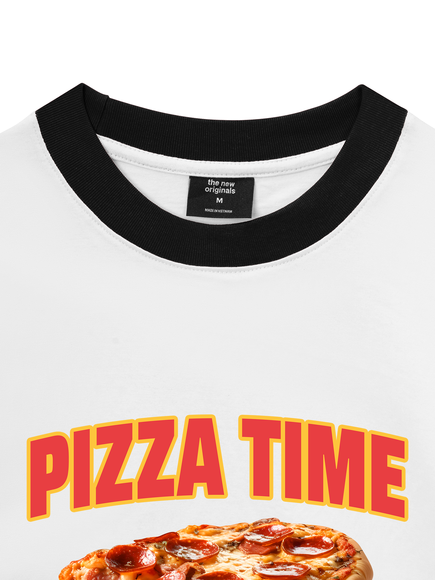 Áo Thun Ringer Relaxed Fit Foody Pizza Time